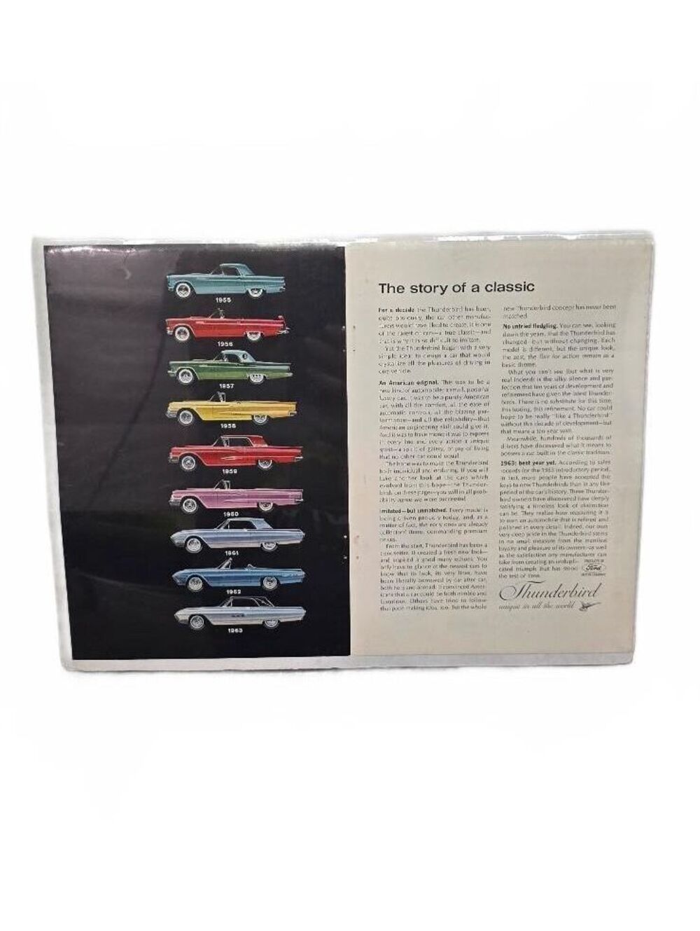 Vintage Ford Thunderbird History Story Print Ad Poster 1955-1963 Wrapped